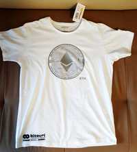 Aplicare vinil pe tricou bumbac alb, model Crypto ETH