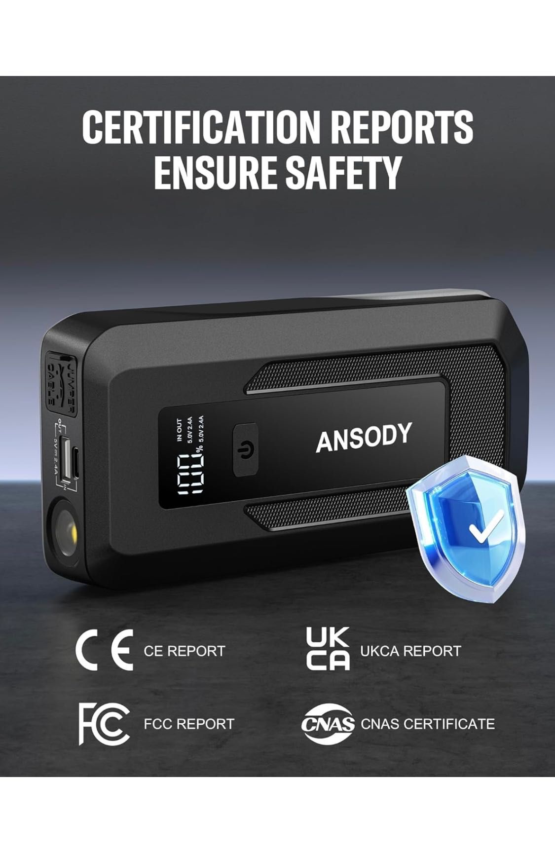 ANSODY 3000 A Захранващо зарядно for Cars up to 10 L Petrol/8 L Diesel