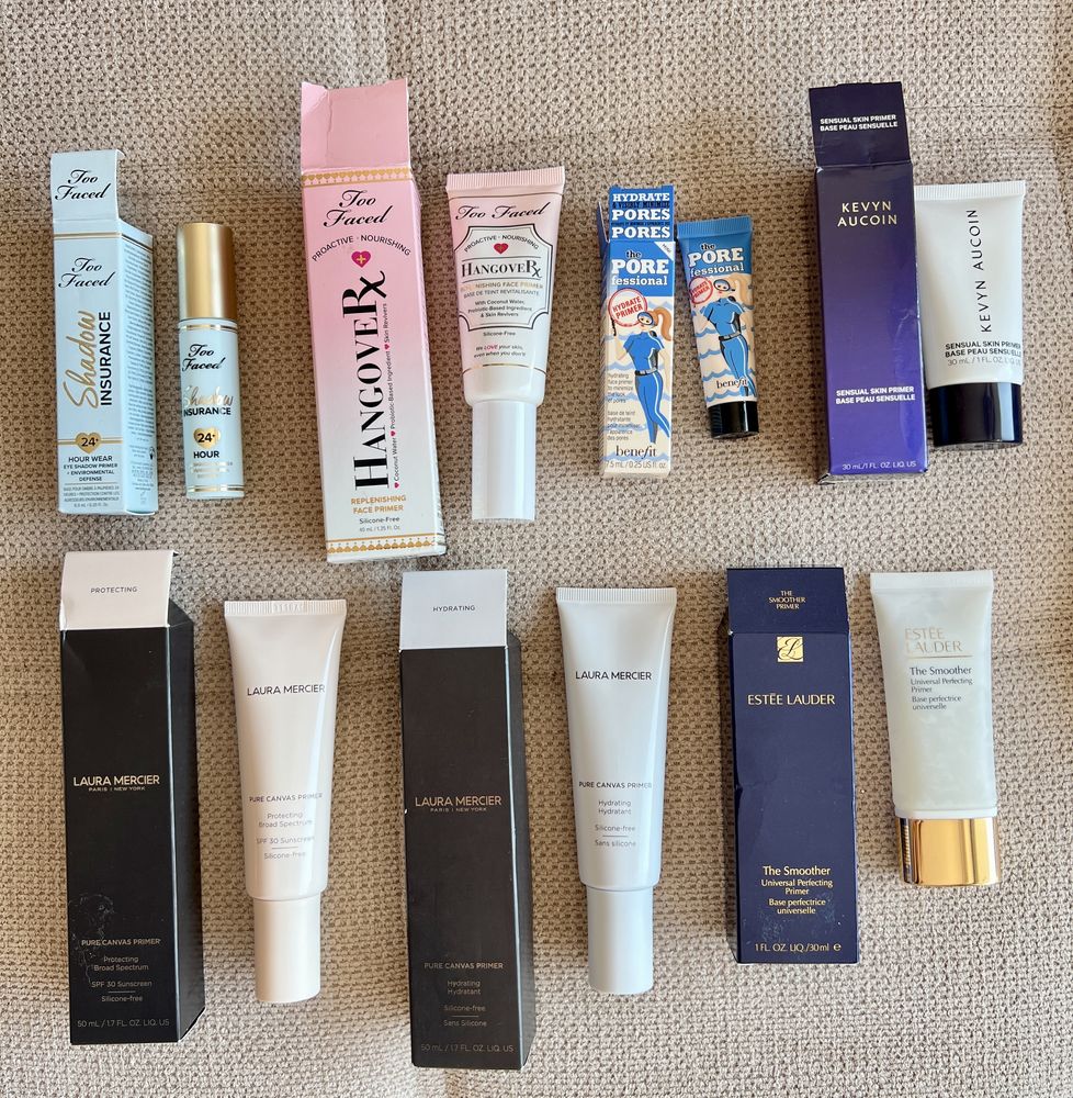 Бази, пудри и спрейове Laura Mercier, Milk, Too Faced, NARS, Mac