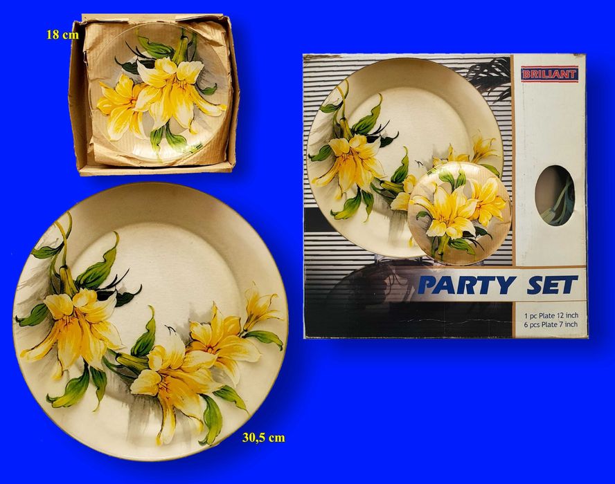 Set desert – Party set „Briliant” – cu motive florale galbene
