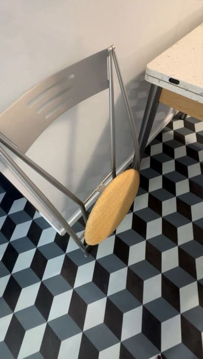 Masa extensibila 2x90/90cm cu 6 scaune stacabile
