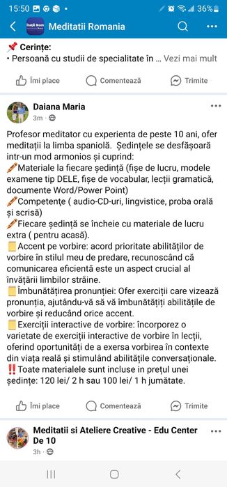 Meditaţii limba spaniolă