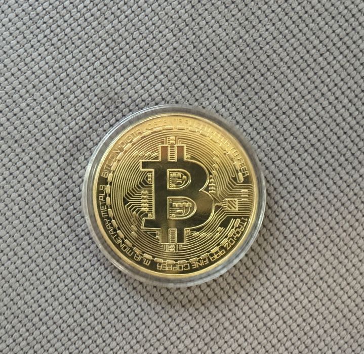 Уникална Колекционеркса Монета Биткойн Bitcoin BTC satoshi БТЦ паричка