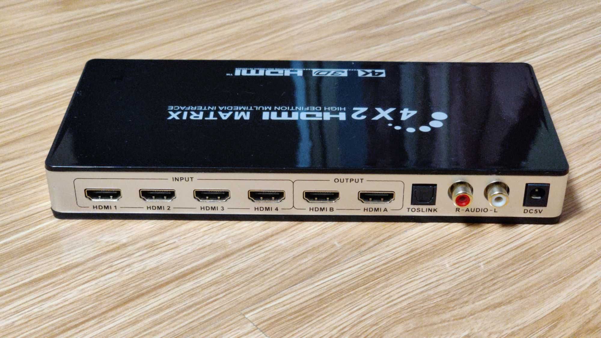 Матричный сплиттер HDMI 4x2 с пультом ДУ (разветвитель, splitter)