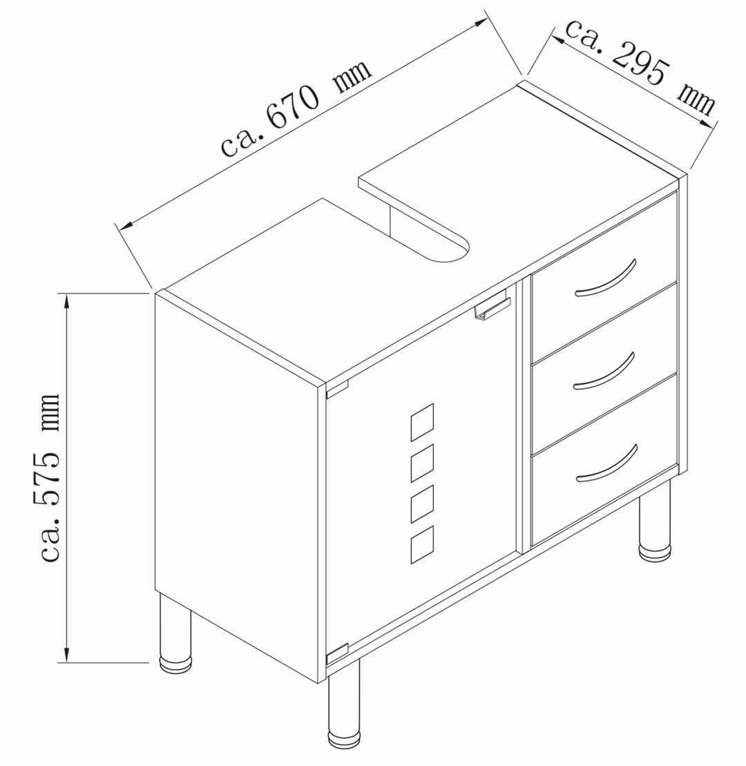 Mobilier baie, dulap lavoar depozitare |VCMB 911924 Alb