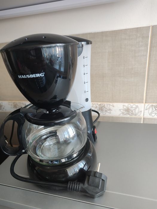 Filtru de cafea Hausberg HB-3650, 600 ml, 800 W, Negru