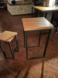 Дървена маса, бар маса с 4 стола
