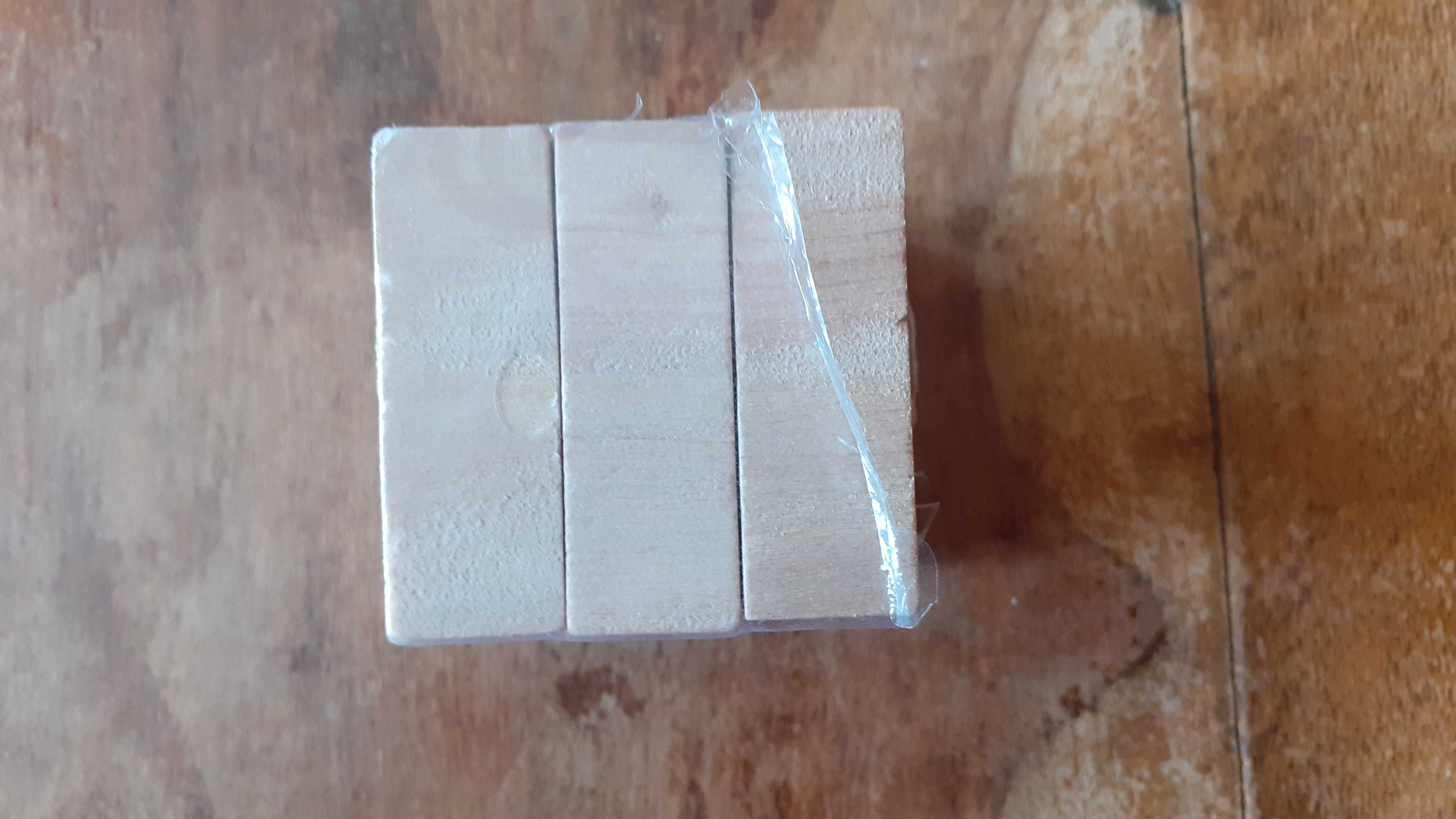 пъзел дървен логическа игра 7 части, дървен в памучна торбичка
