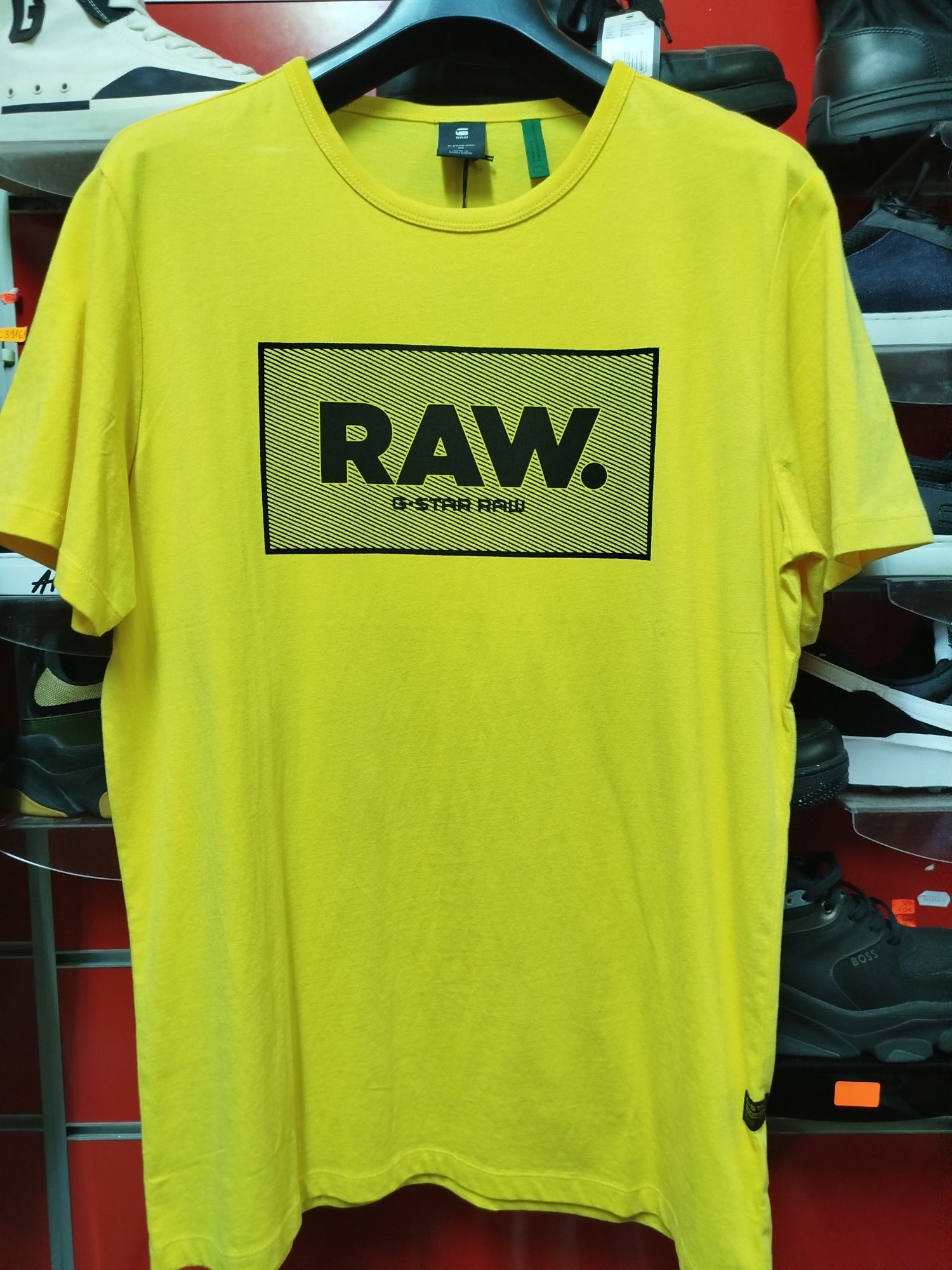 Оригинална тениска G-Star Raw Boxed GR M нова мъжка жълта