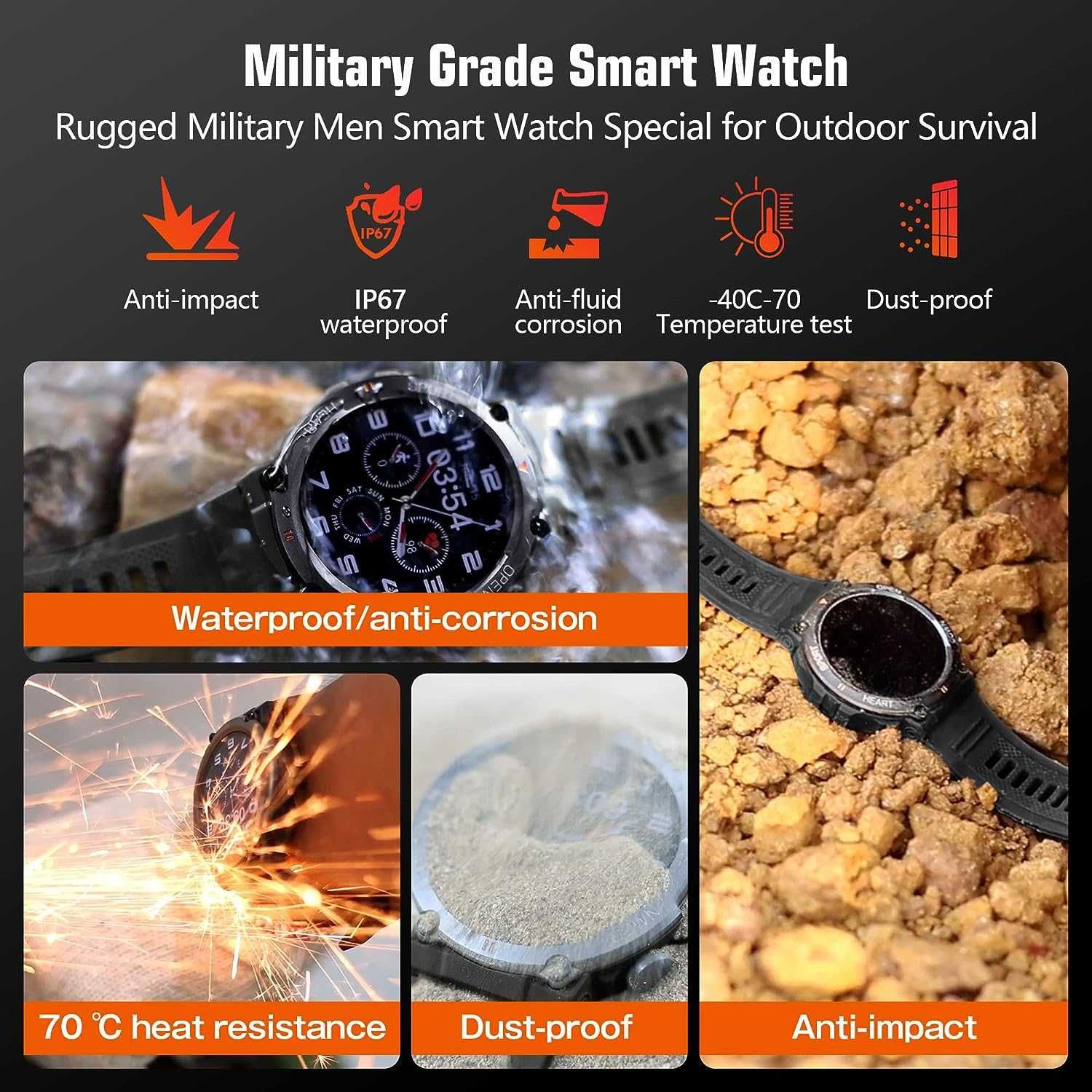 Smartwach Melanda Military Nou