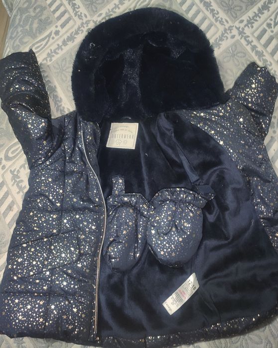 Зимно яке за момиче, 12-18 месеца