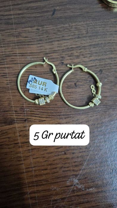 Cercei din aur de 14k de dama ( purtați)