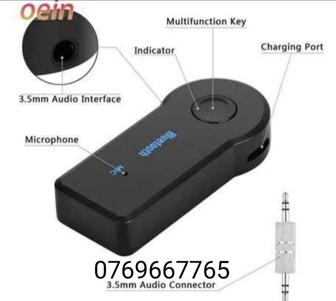 Adaptor convertor audio auto bluetooth jack 3.5 mm receptor bluetooth