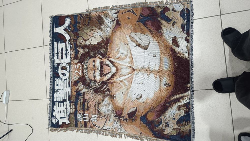 японский тканый гобелен с кисточками