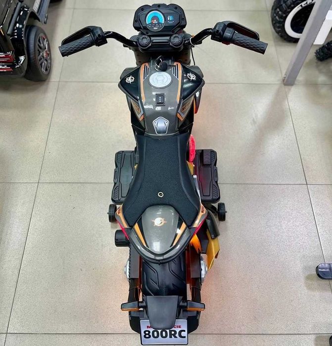 Электромотоцикл, для детей, 2 мотора, гелиевые колеса, кожаное сиденье