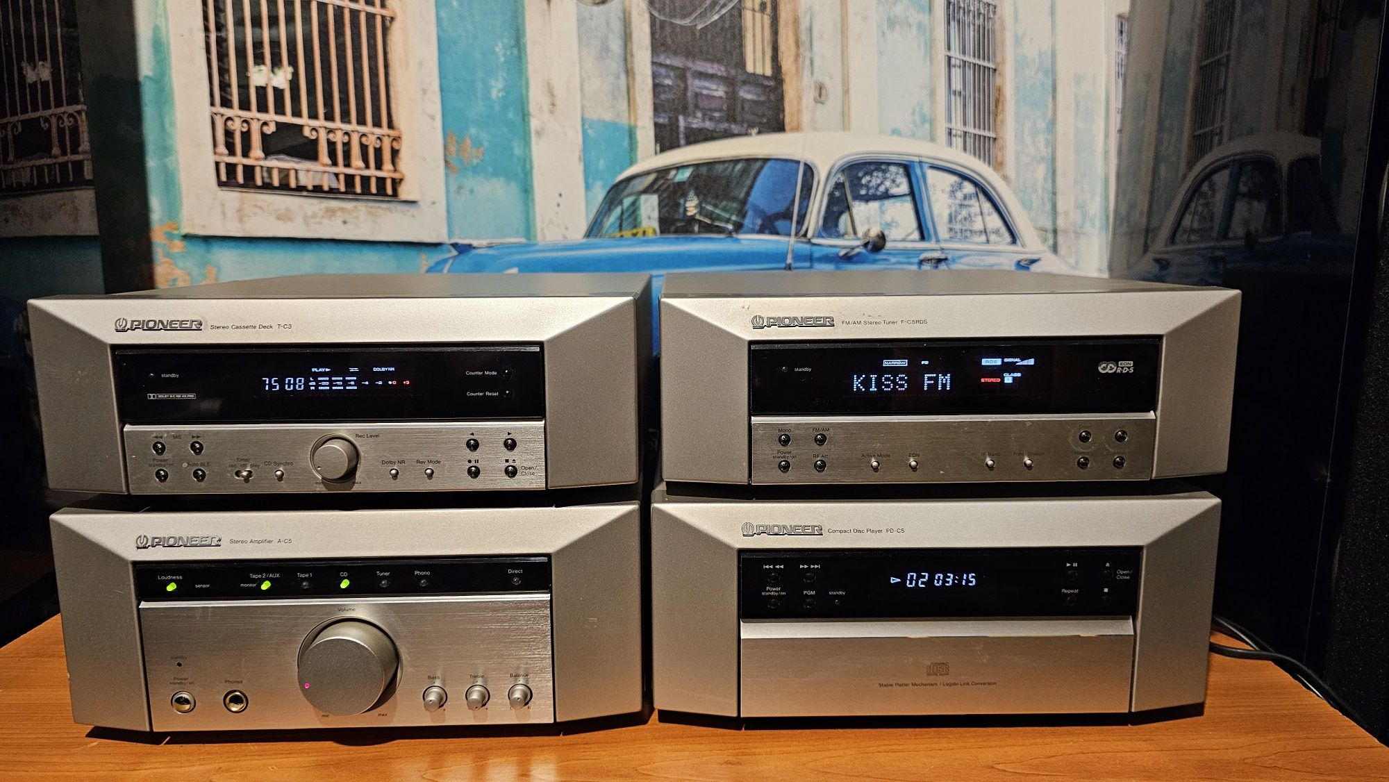 Linie Pioneer amplificator / stație, cd player, casetofon deck, tuner