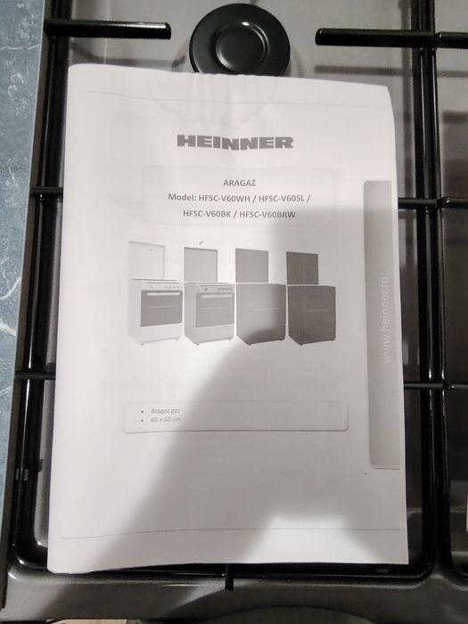 Vând aragaz Heinner nou. cu garanție 3 ani