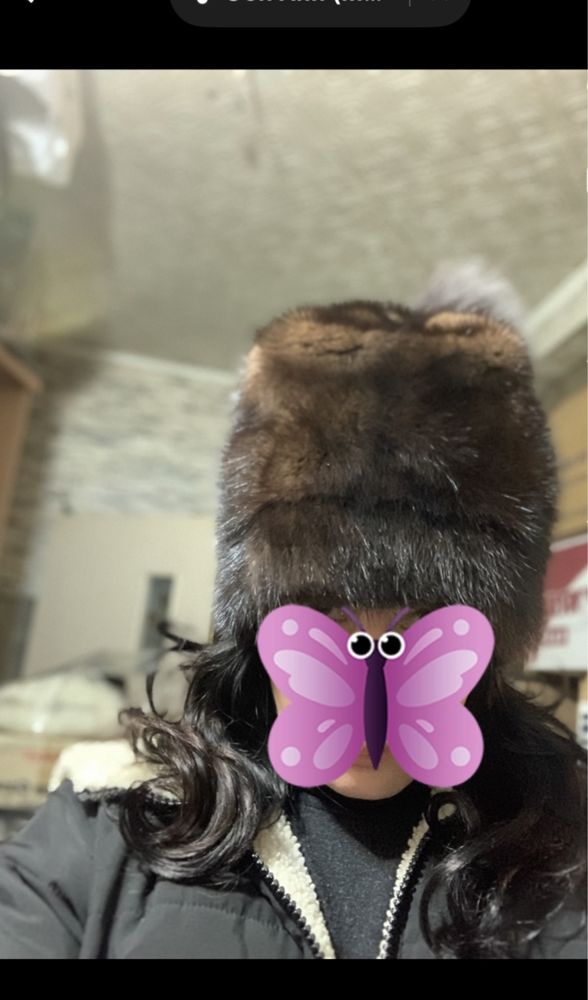 Шапка с бубоном норка
