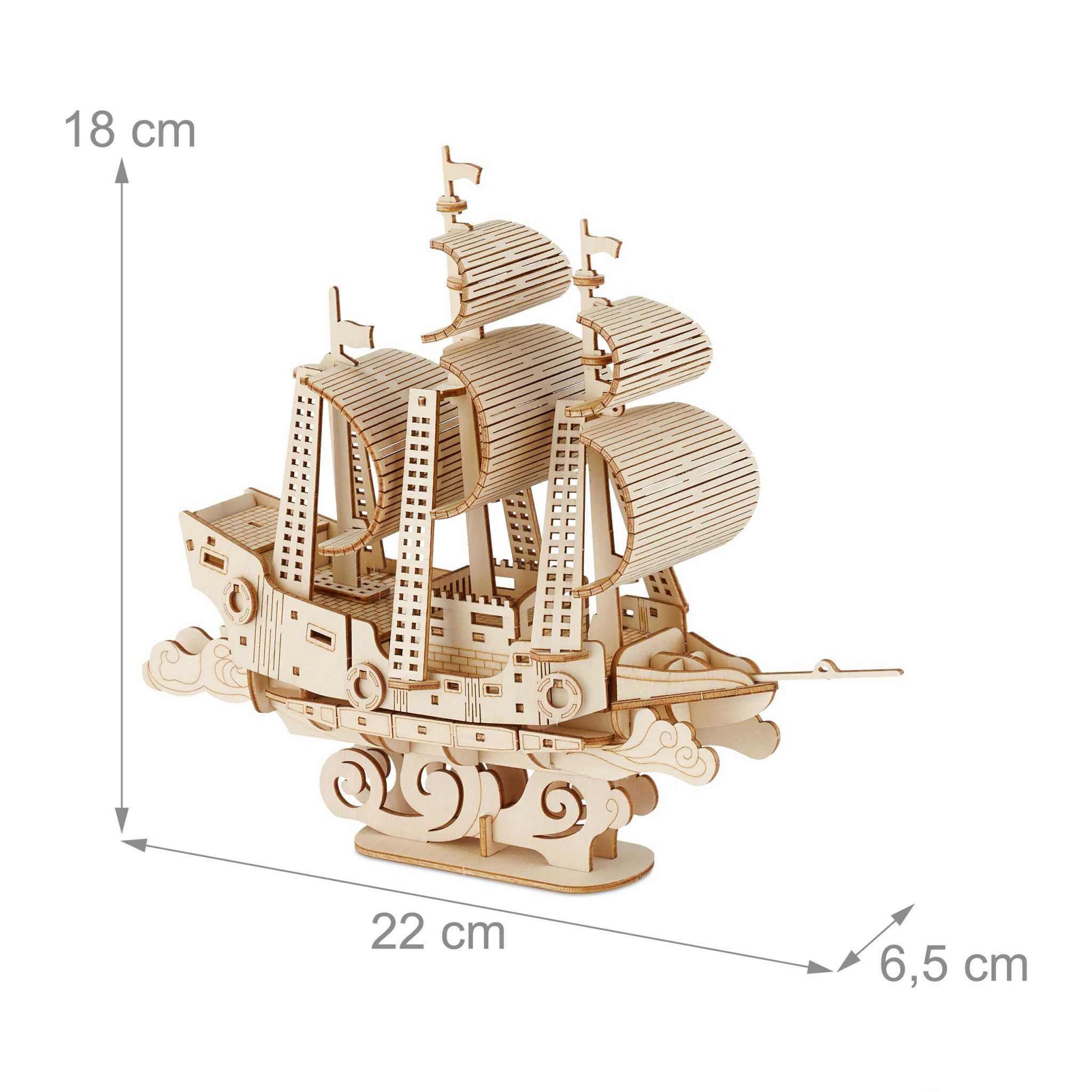 Puzzle 3D Vapor din lemn, 83 piese, pentru copii si adulti 18x22x6.5cm