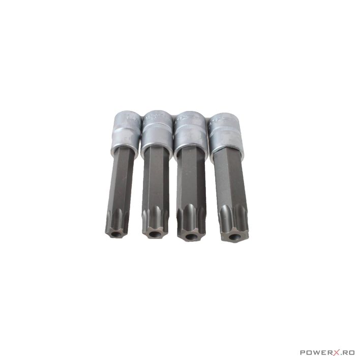 Set 4 chei biti torx TX70, TX80, TX90, TX100, 1/2", 100 mm, Asta