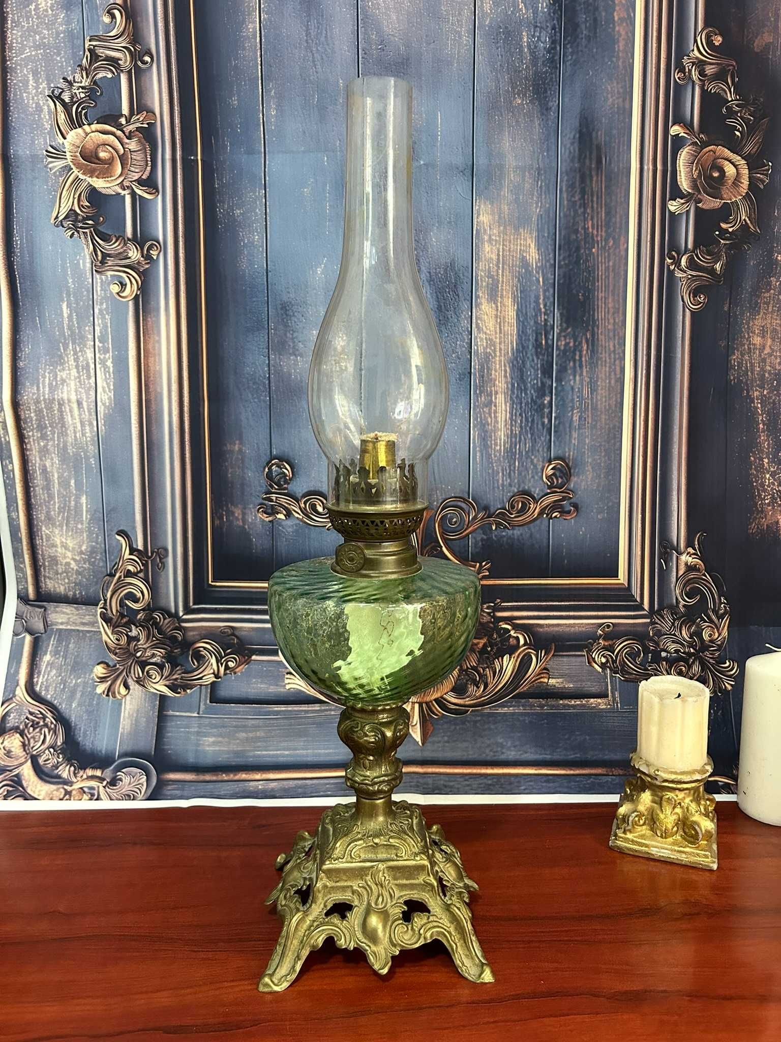 DN566 Lampa pe gaz masiv picior cu sticla de 5cm(crapatura) 1,6kg 35h