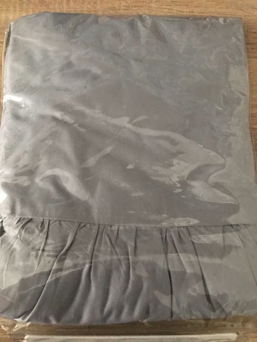 CEARCEAF patut bebelus cu volanas, ALBASTRU- GRI 120X60 CM