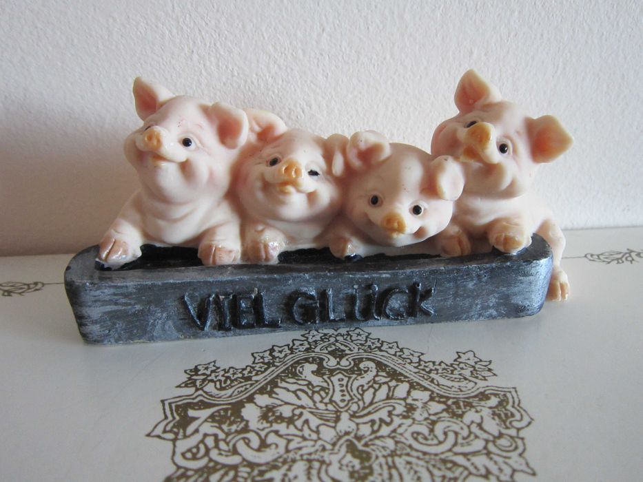cadou rar decoratiune funny purcelusi pt Noroc "Viel Gluck"Germania'90