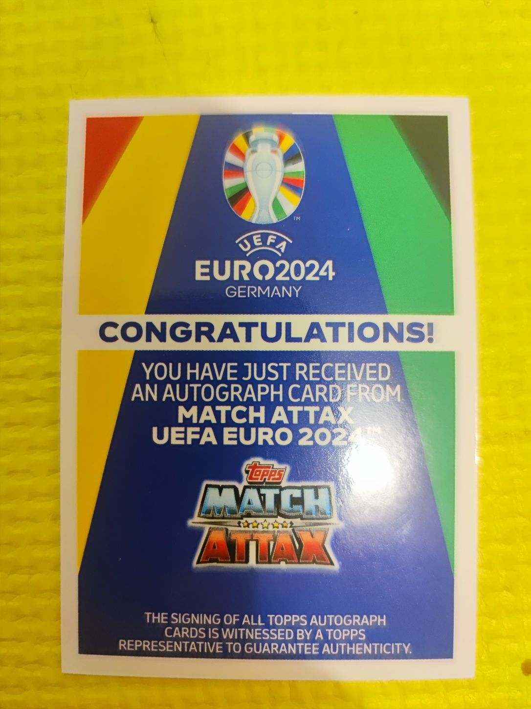 Match attax Euro 2024 Semnatura Adam Hlozek
