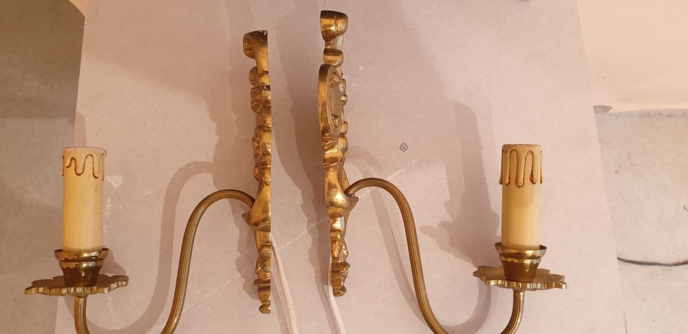 Accesorii decorațiuni set pereche bronz alama Suedia 1960