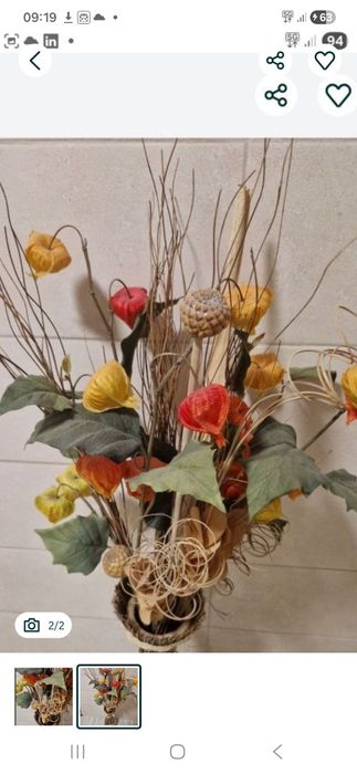 Flori decor in vază artizanala