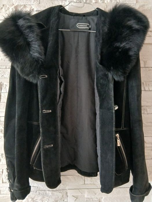 Cojoc cu guler cu blana material catifelat