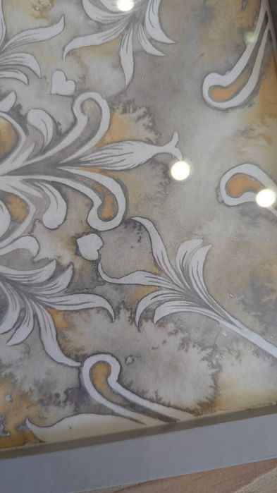 Уникална авторска картина арабеска, орнаменти в стил барок, акварел