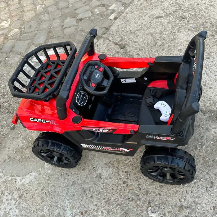 Masinuta electrica 4x4, pentru 2-4 ani, CAPE-X,100W, 12V,scaun tapitat