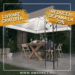 Pavilion/Foisor/Cort pentru gradina/terasa cu lumini LED 3×3 m Alb