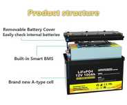 Литиево-фосфатен акумулатор 12V 100A LiFePo4 12v/100ah