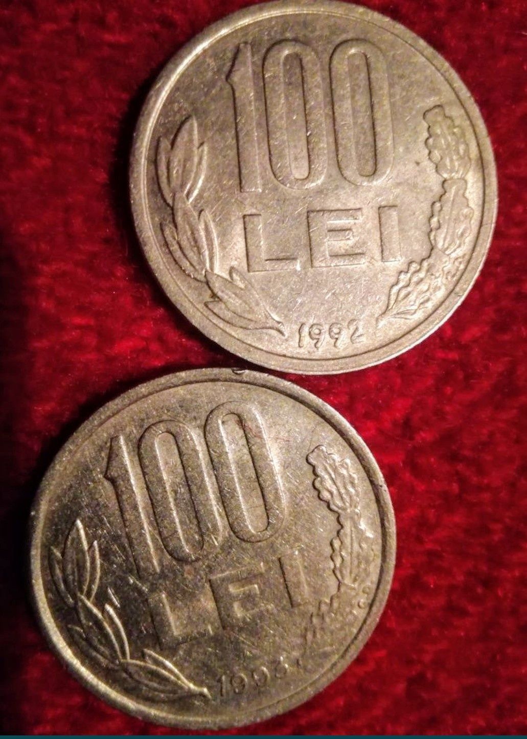 Bancnotă 5000 lei/1993,monede 100 /1992-1993, monedă 5 bani/1952