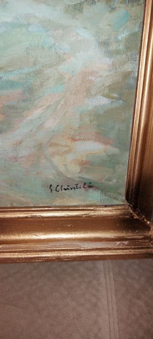 Tablou vechi, ulei, semnat, autor f.cunoscut.