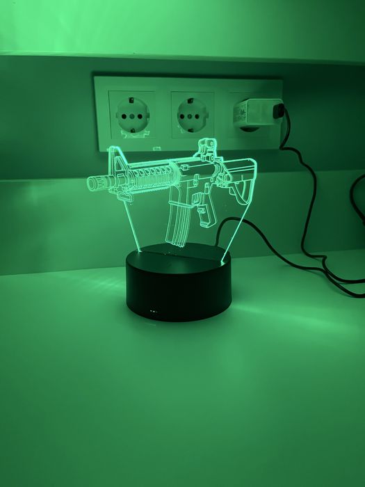 3D LED лампа – M4 Rifle | Геймърска декорация със сменящи се цветове!