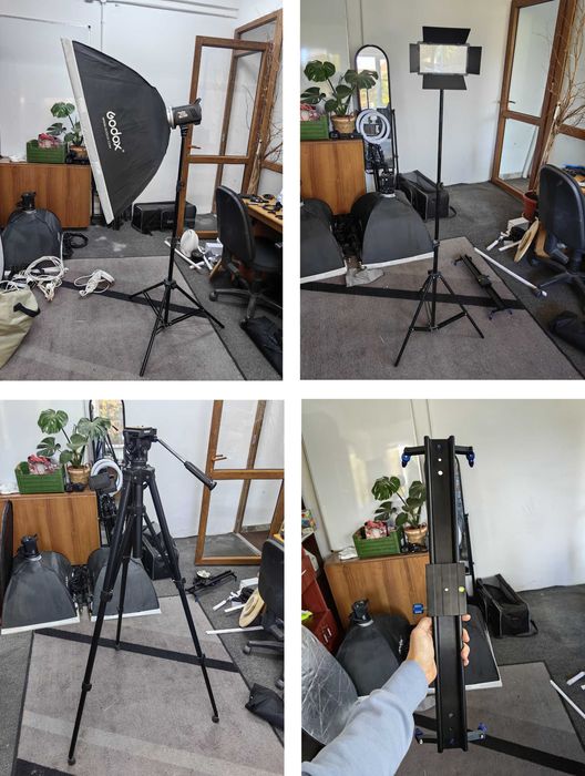 Lumini Studio Godox cu Blit/Panou led pentru poze/Trepied cu cap fluid