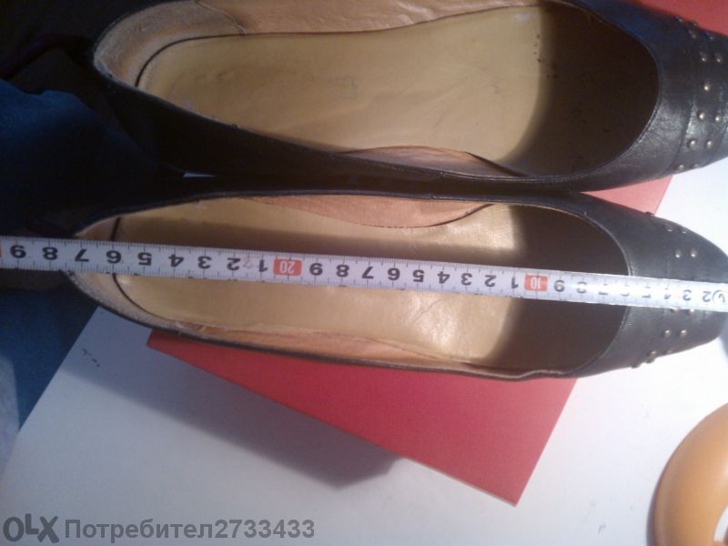 елегантни обувки за широк крак 42 номер естествена кожа като нови