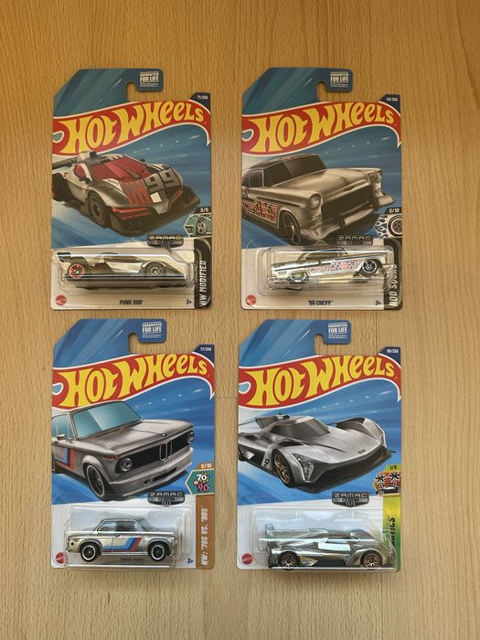 Hot Wheels ZAMAC - BMW 2002, Cadillac, ‘55 Chevy, Punk Rod