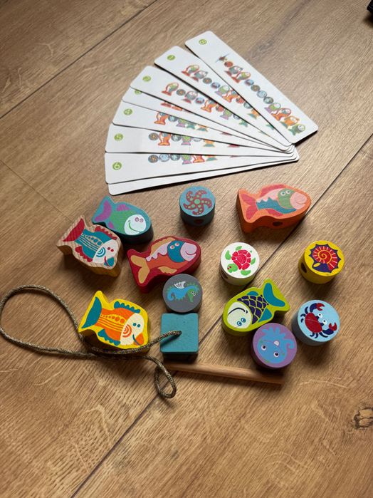 Jucărie de snuruit din lemn – set educativ pentru motricitate
