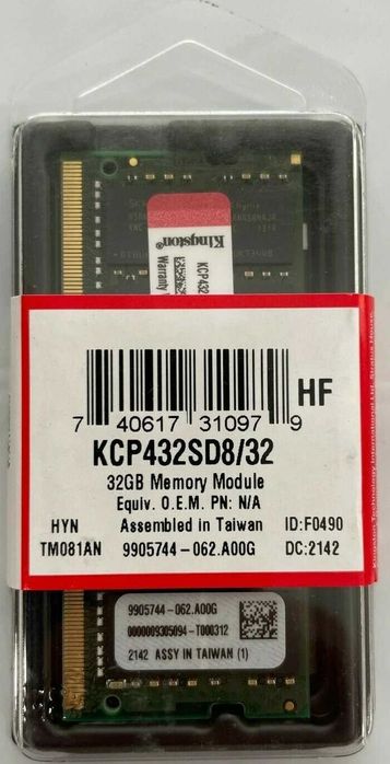 Memorie Laptop Kingston 32GB DDR5 4800Mhz CL40 PC5-38400 KCP548SD8-32