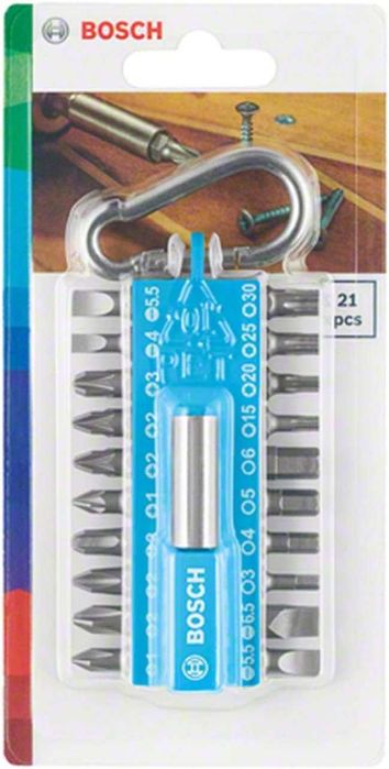 Bosch-комплект битове и битхолдер, 21 части