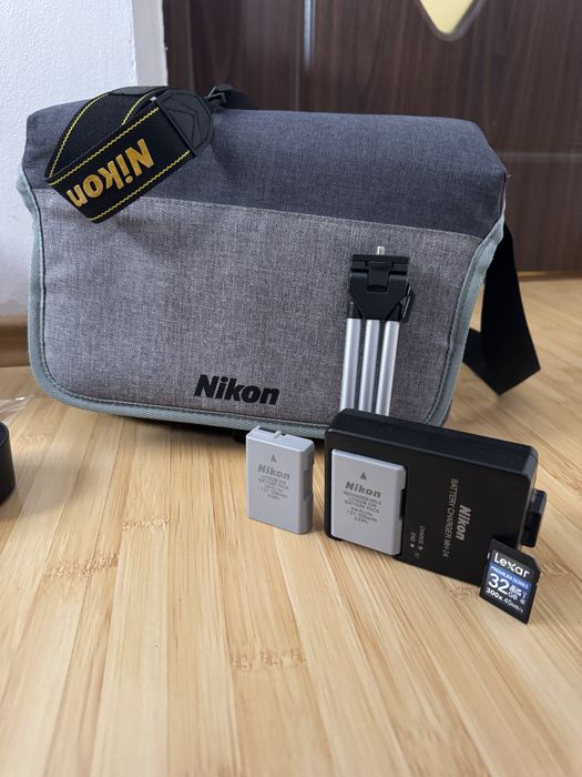Echipament fotografie Nikon D3400, 50mm f/1.4, geanta nikon,16-55mm DX