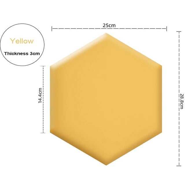 Tablie de pat hexagoane modulare 3D, piele ecologica