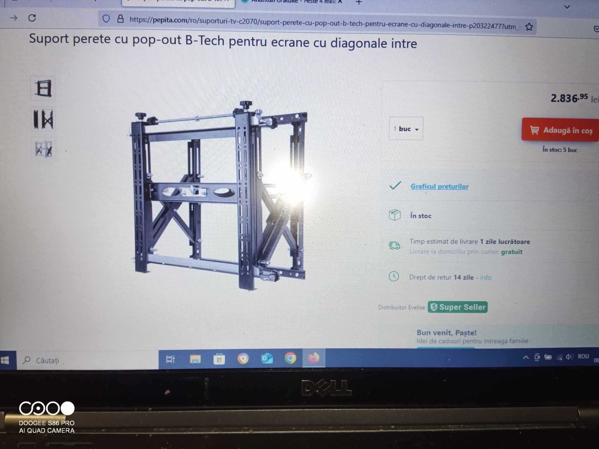 Suport perete TV cu pop-out B-Tech