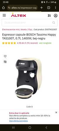 Vând Espressor capsule BOSCH Tassimo Happy TAS1007, 0.7l, 1400W, bej-n