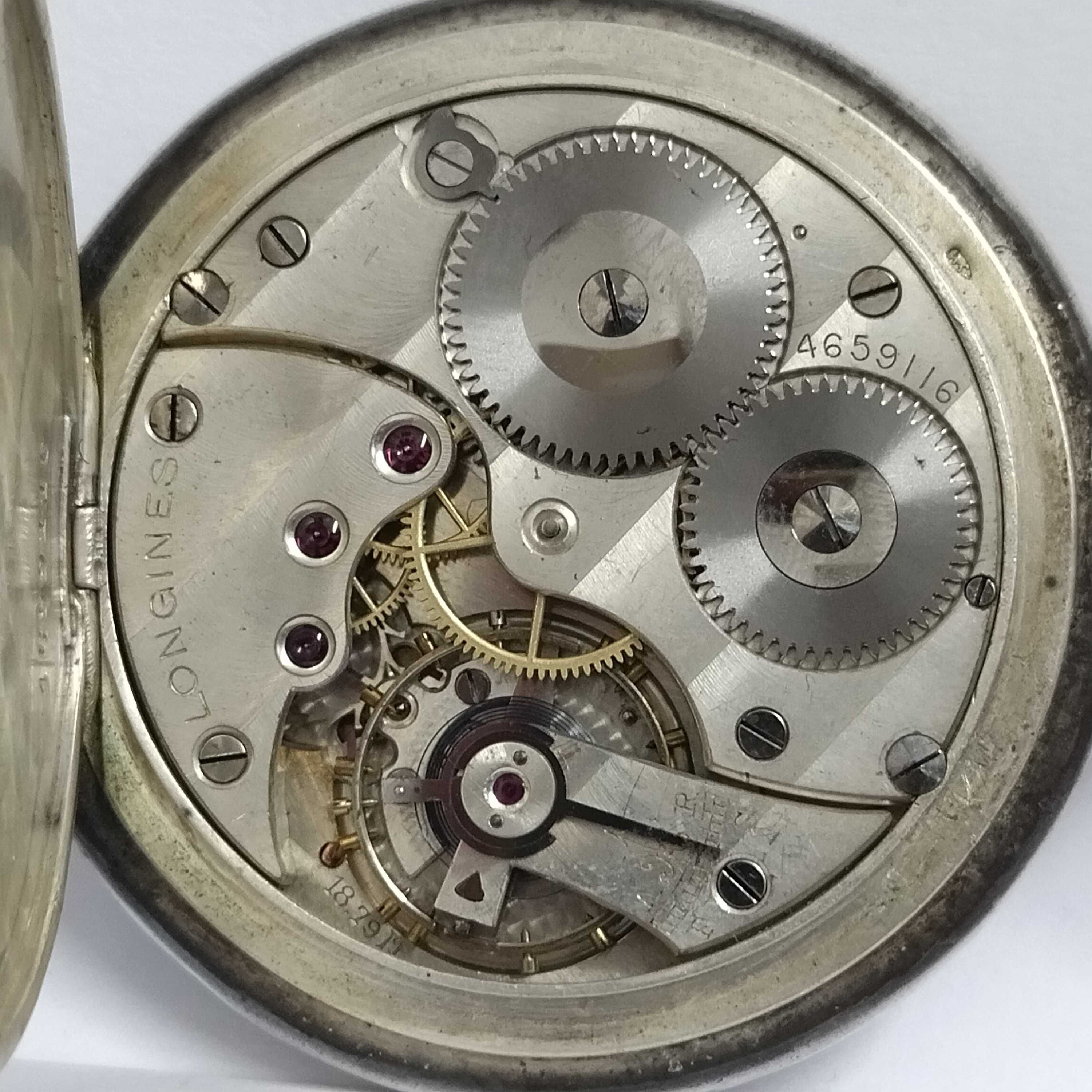 LONGINES джобен часовник, сребро/Silver 0,900, работещ, много рядък