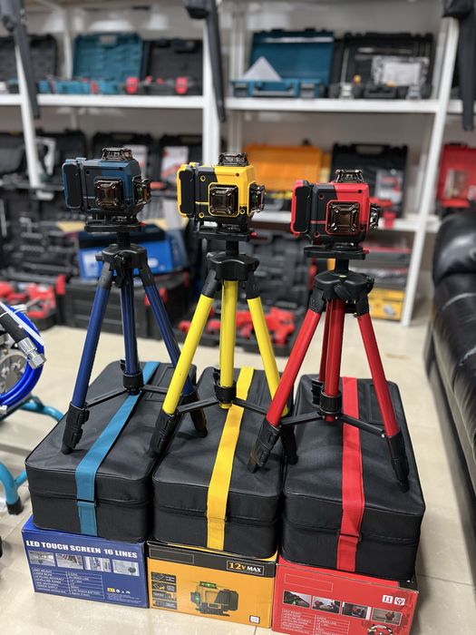 360 градусов, Лазерный уровень 4Д, 16 лучей, зеленый луч.